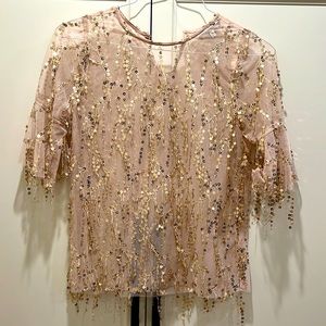 Hayden size medium sheer sequin top